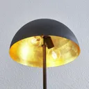 Idalene metal floor lamp, black and gold