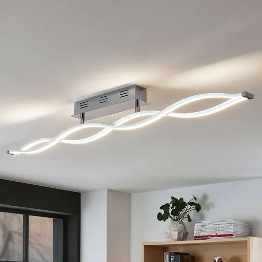 Roan LED ceiling lamp, wave-shaped