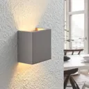 Smira concrete wall lamp in grey, 12.5 x 12.5 cm