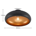 Gerwina metal ceiling lamp, black and gold