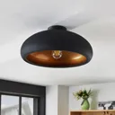 Gerwina metal ceiling lamp, black and gold