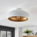 Gerwina metal ceiling lamp, white and gold