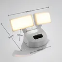 Nikias LED outdoor wall lamp, sensor, 2-bulb