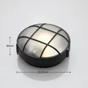 Alisha outdoor wall lamp, round, black