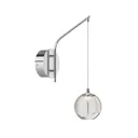 Hayley LED wall lamp with a hanging globe, chrome