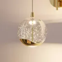 Hayley LED wall lamp with hanging ball, gold