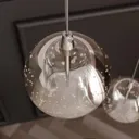 Hayley LED pendant lamp glass globes 3-bulb chrome