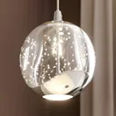 Hayley LED pendant lamp, 5-bulb, round, chrome