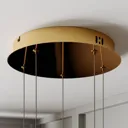 Hayley LED pendant lamp, 5-bulb, round, gold