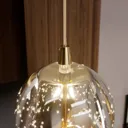 Hayley LED pendant lamp, 5-bulb, linear, gold