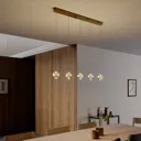 Hayley LED pendant lamp, 5-bulb, linear, gold