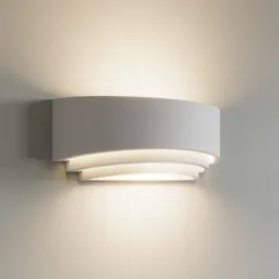 Lucien plaster wall light, three-level, white