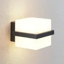 Auron LED outdoor wall lamp, cube-shaped