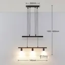 Height-adjustable pendant lamp Delira 3-bulb black