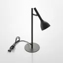 Nordwin table lamp, metal, black and gold