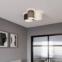 Lindby Laurenz ceiling lamp 3-bulb, grey, brown