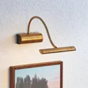 Rakel LED picture light flexible arm antique brass