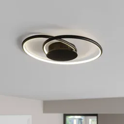 Lindby Joline LED ceiling light, black, 45 cm