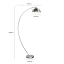 Lindby Zara LED arc lamp with a foot dimmer