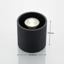Lindby Parvin aluminium downlight, round, black