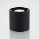 Lindby Parvin aluminium downlight, round, black