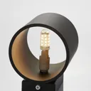 Lindby Mirza aluminium wall light, round, black