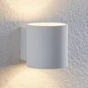 Lindby Mirza aluminium wall light, round, white