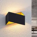 Arcchio Assona LED wall light, black and gold