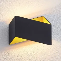 Arcchio Assona LED wall light, black and gold