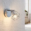 Lindby Giada LED wall spotlight, cage lampshade