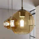 Lindby Sofian hanging lamp, three-bulb, amber