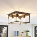 Lindby Lejus ceiling light, four-bulb, rust