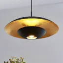Lindby Sayra metal pendant lamp in black and gold