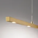 Lucande LED hanging light Tolu brass 139 cm