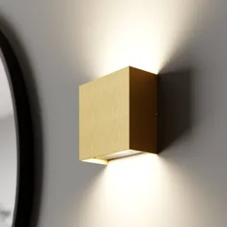 Lucande Mira wall light, matt brass, 10 cm
