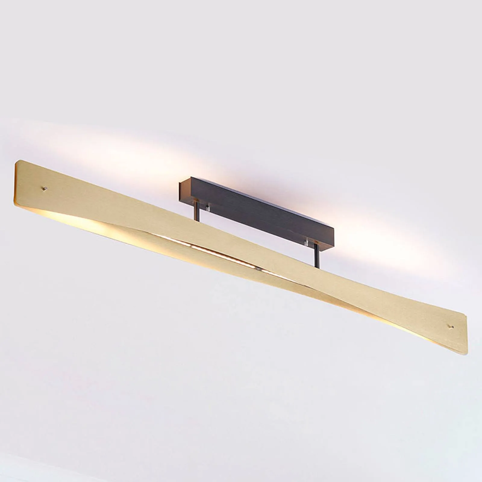 Lucande Lian LED ceiling light, brass, black