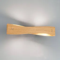 Lucande Lian LED wall light, oak wood