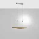 Lucande Dila LED pendant light, natural oak 88 cm