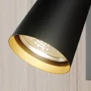 Lucande Angelina spotlight, black-gold, 1-bulb