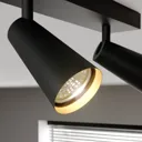 Lucande Angelina ceiling lamp black-gold, 2-bulb