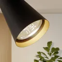 Lucande Angelina ceiling lamp black-gold, 3-bulb