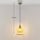 Lindby Tymoni glass pendant light, amber, 1-bulb