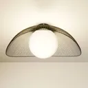 Lindby Fabronia ceiling light, grid, glass ball