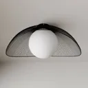 Lindby Fabronia ceiling light, grid, glass ball
