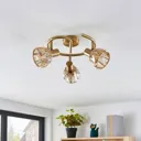 Lindby Kosta ceiling light, 3-bulb, brass