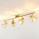 Lindby Kosta ceiling light, four-bulb, brass