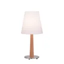 Lucande Elif table lamp white conical natural oak