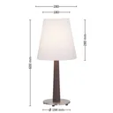 Lucande Elif table lamp white conical dark oak