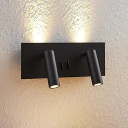 Lucande Magya LED wall light 4-bulb, black