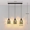 Lindby Marcello pendant light, 3-bulb, black gold